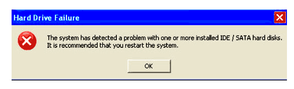 Error Message On Hard Drive Failure