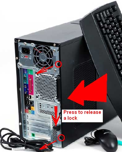 To Open the case remove a side cover
